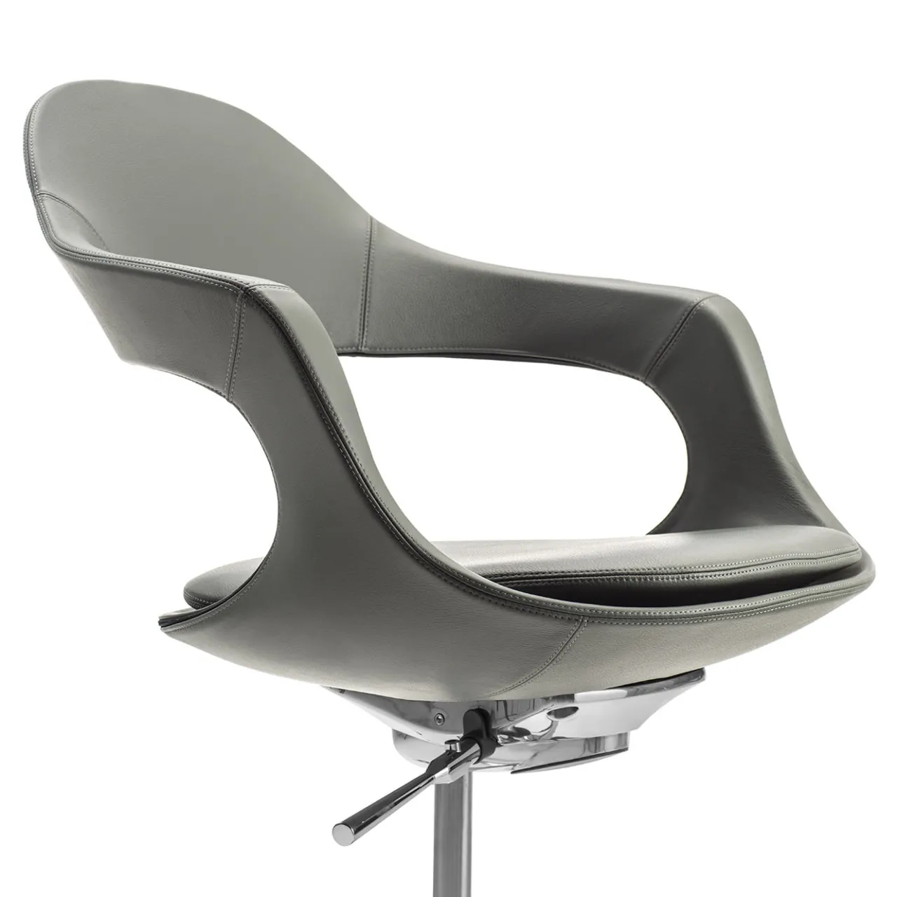 Enrico Pellizzoni Office Chairs<Frenchkiss Gray Leather Swivel Chair