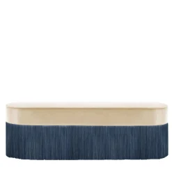Lorenza Bozzoli Couture Benches<Fringed Beige & Blue Bench