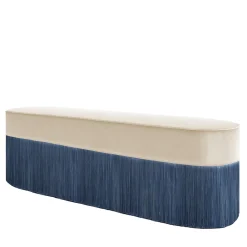 Lorenza Bozzoli Couture Benches<Fringed Beige & Blue Bench