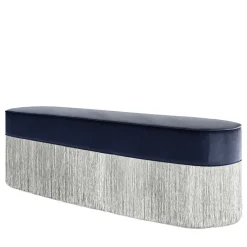 Lorenza Bozzoli Couture Benches<Fringed Blue & Silver Bench