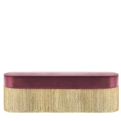 Lorenza Bozzoli Couture Benches<Fringed Burgundy & Golden Bench