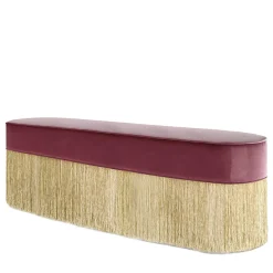 Lorenza Bozzoli Couture Benches<Fringed Burgundy & Golden Bench