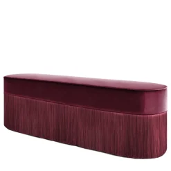 Lorenza Bozzoli Couture Benches<Fringed Burgundy Bench