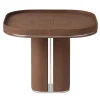 Daytona Side Tables<Fritz Glossy Steel & Brown Leather Side Table by Pulina Exclusive Interiors
