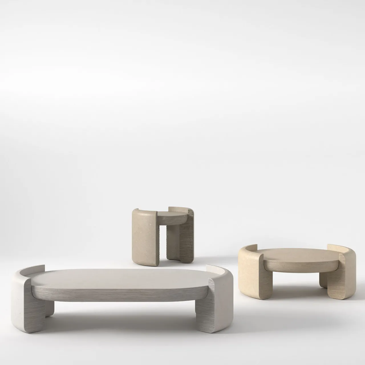 Pimar Limestone Coffee Tables<Fuente Lecce Stone Coffee Table by Studio Aretai #2