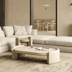 Pimar Limestone Coffee Tables<Fuente Lecce Stone Low Coffee Table by Studio Aretai #1