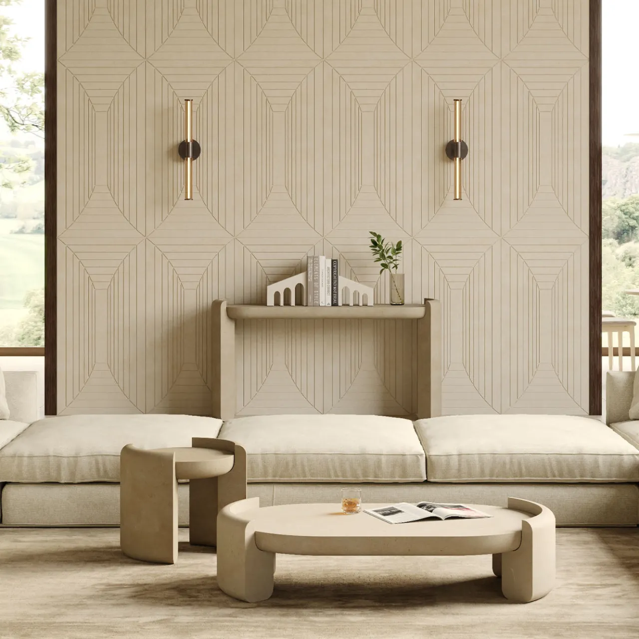 Pimar Limestone Coffee Tables<Fuente Lecce Stone Low Coffee Table by Studio Aretai #1