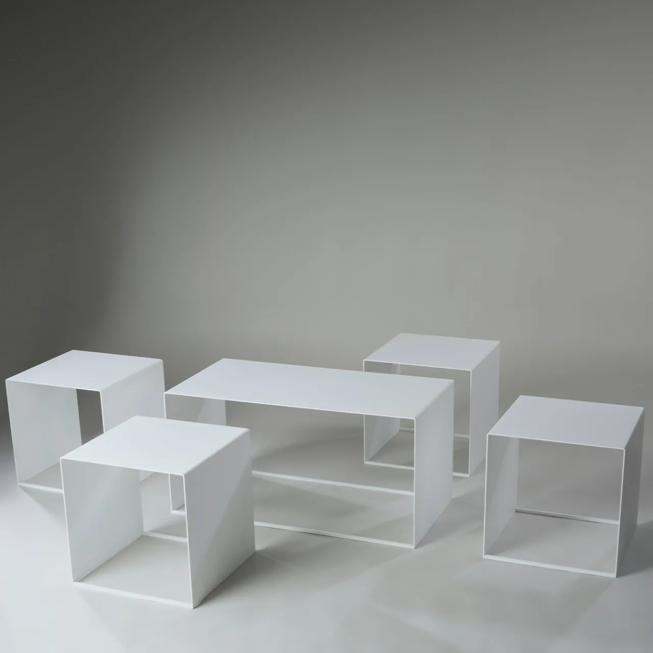 Marco Ripa Benches<Fun House White Parallelepiped Modular Unit