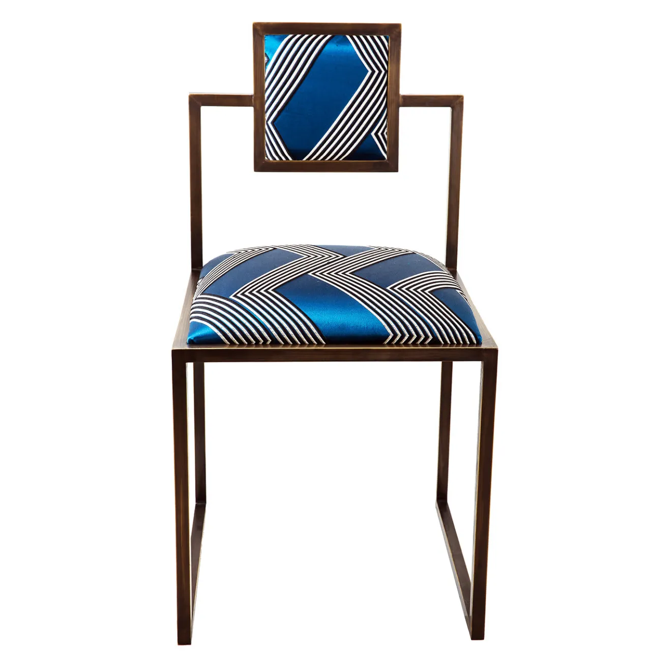 Francesco Della Femina Chairs<Funky Stripes Brass Square Chair