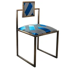 Francesco Della Femina Chairs<Funky Stripes Brass Square Chair
