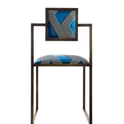 Francesco Della Femina Chairs<Funky Stripes Brass Square Chair