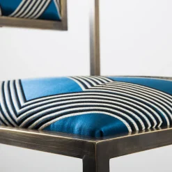 Francesco Della Femina Chairs<Funky Stripes Brass Square Chair