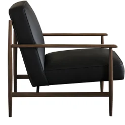 mg12 by Monica Geronimi Armchairs<Gaia Black Leather Armchair
