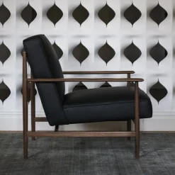 mg12 by Monica Geronimi Armchairs<Gaia Black Leather Armchair