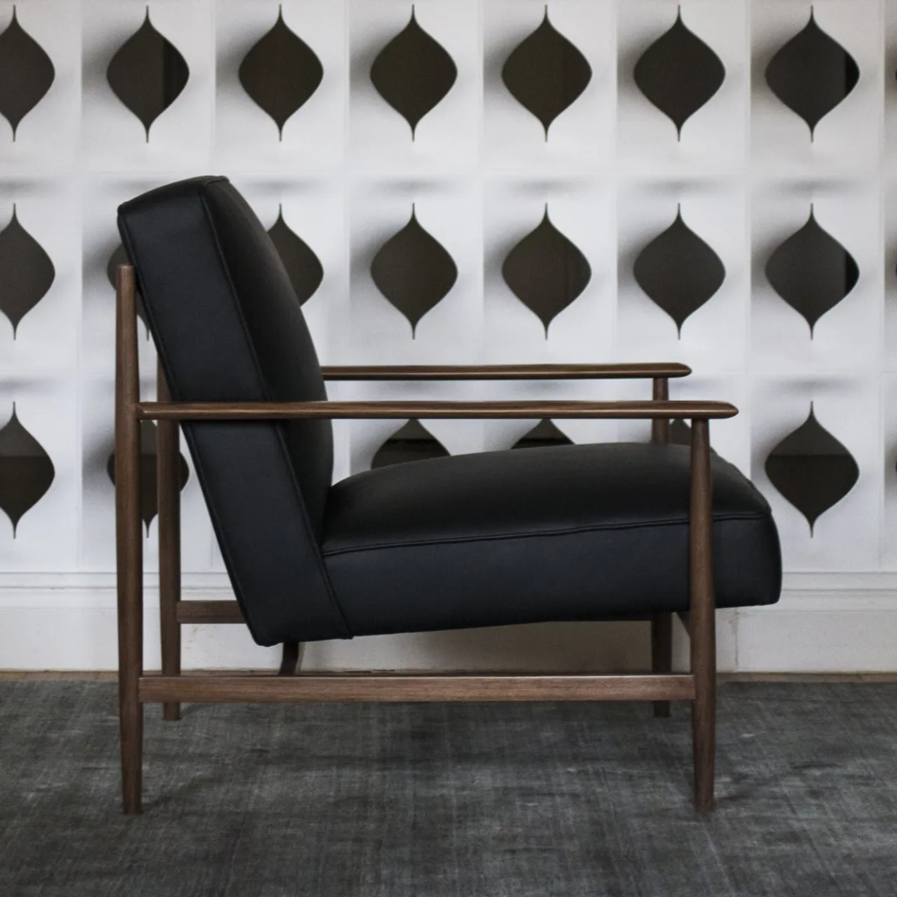 mg12 by Monica Geronimi Armchairs<Gaia Black Leather Armchair