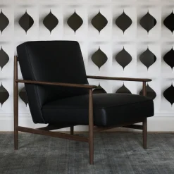 mg12 by Monica Geronimi Armchairs<Gaia Black Leather Armchair