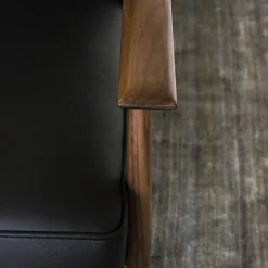 mg12 by Monica Geronimi Armchairs<Gaia Black Leather Armchair