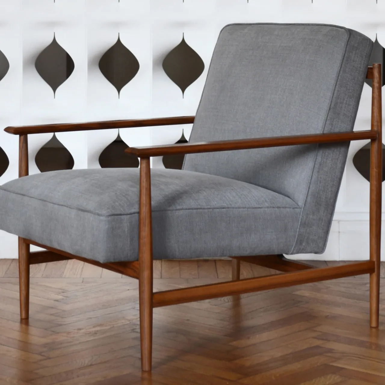 mg12 by Monica Geronimi Armchairs<Gaia Gray Velvet Armchair