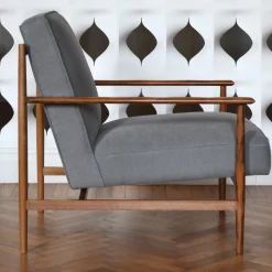 mg12 by Monica Geronimi Armchairs<Gaia Gray Velvet Armchair