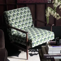 mg12 by Monica Geronimi Armchairs<Gaia Green & White Textile Armchair