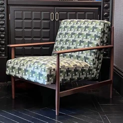 mg12 by Monica Geronimi Armchairs<Gaia Green & White Textile Armchair