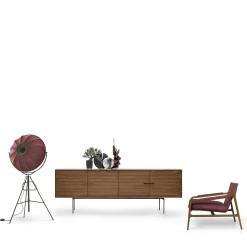 Alivar Sideboards Buffets<Galatea 4-Door Ribbed Walnut Sideboard by Giuseppe Bavuso