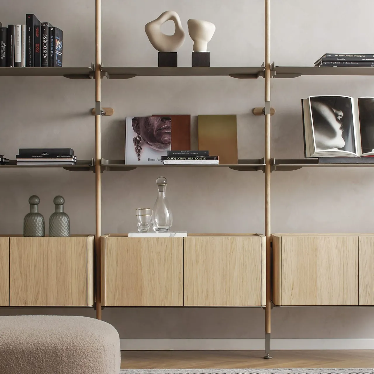 Morica Design Bookcases<Galaxy Solid Oak Wood Wall Composition