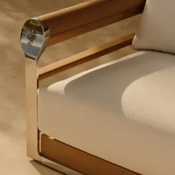 Visionnaire Outdoor Sofas & Benches<Galloway White Vivienne Fabric Angular Outdoor Sofa