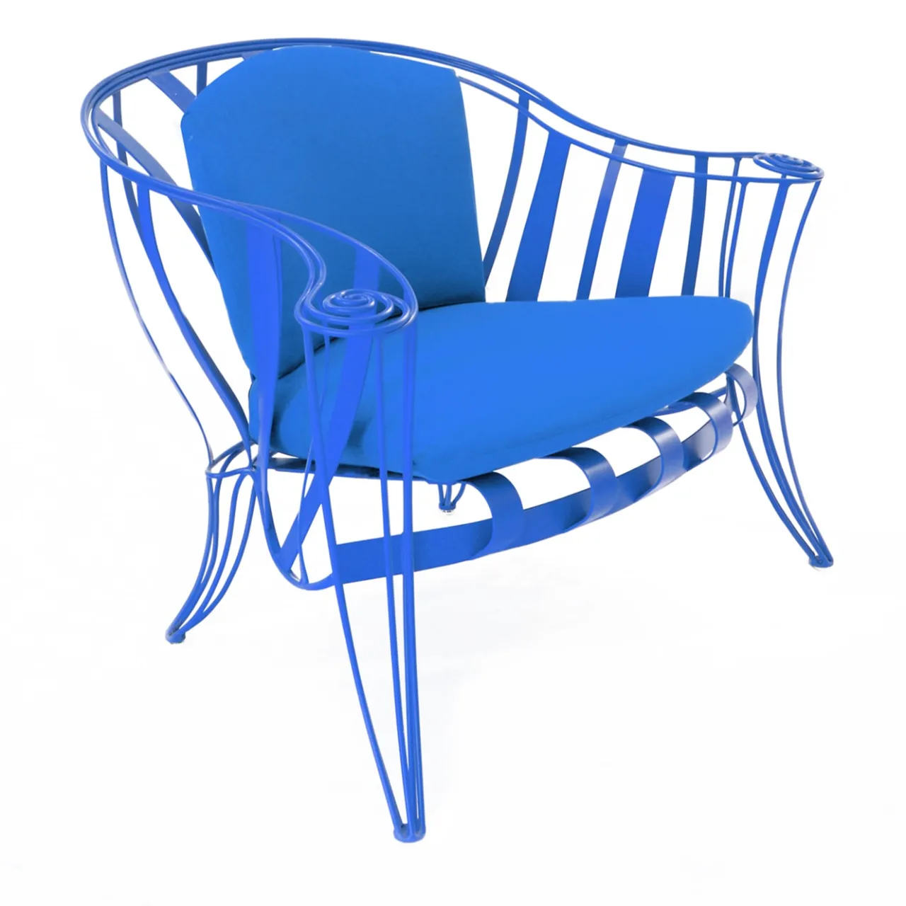 Sergio Villa Outdoor Armchairs<Garden Blue Armchair by Carlo Rampazzi