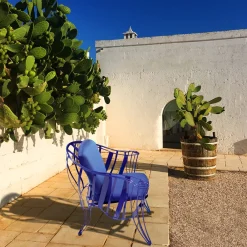Sergio Villa Outdoor Armchairs<Garden Blue Armchair by Carlo Rampazzi