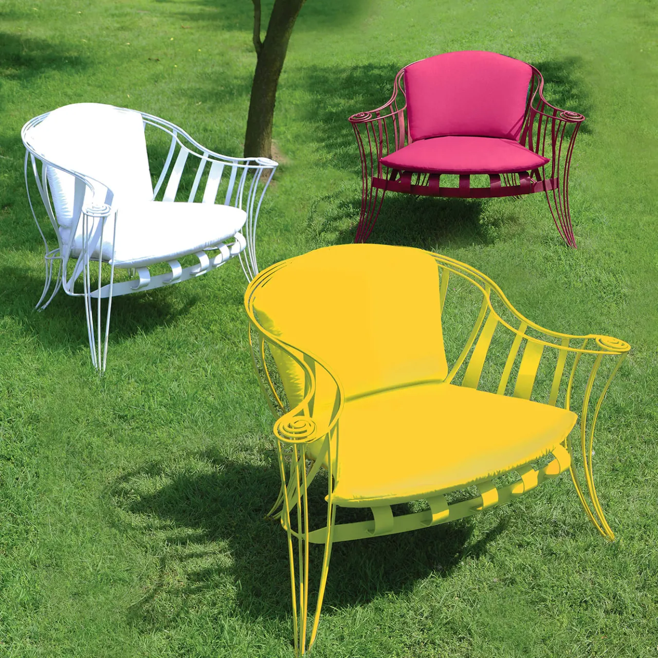 Sergio Villa Outdoor Armchairs<Garden Yellow Armchair by Carlo Rampazzi