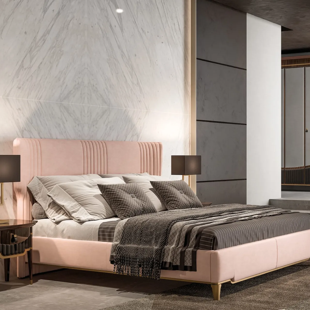 Alberto & Mario Ghezzani Beds<Gattopardo Pink Double Bed