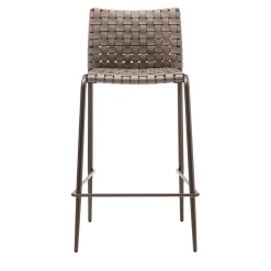 Enrico Pellizzoni Bar Stools<Gazzella Brown Woven Bar Stool