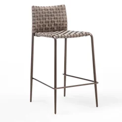 Enrico Pellizzoni Bar Stools<Gazzella Brown Woven Bar Stool