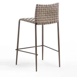 Enrico Pellizzoni Bar Stools<Gazzella Brown Woven Bar Stool