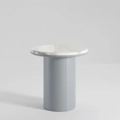 Secolo Side Tables<Gemini Leather And Calacatta Marble Side Table