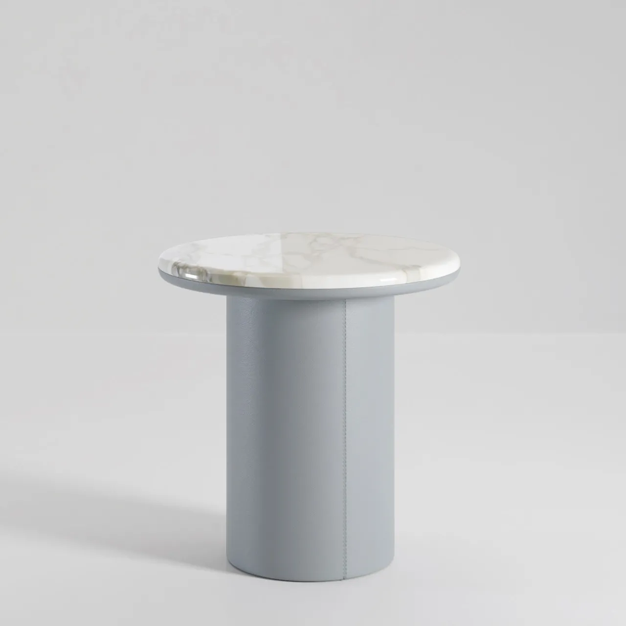 Secolo Side Tables<Gemini Leather And Calacatta Marble Side Table