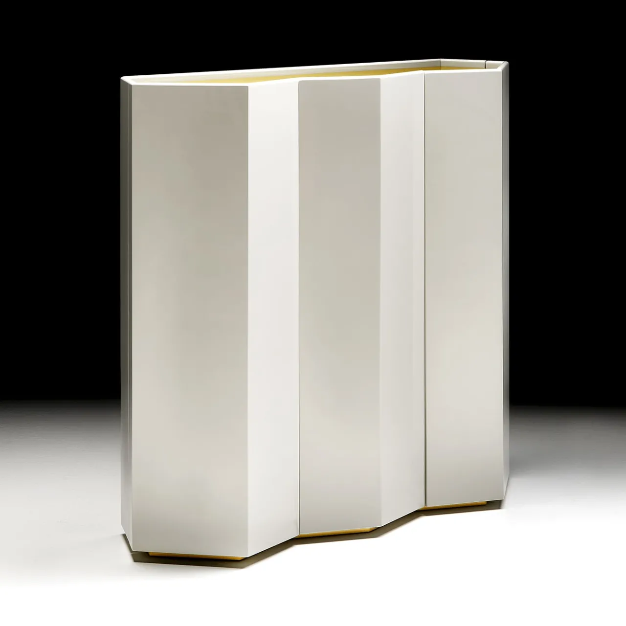 Black Tie Cabinets<Gemma Zig-Zagged White-Gray Wooden Cupboard