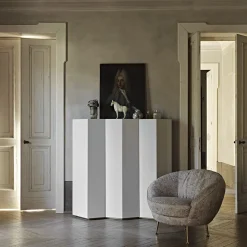 Black Tie Cabinets<Gemma Zig-Zagged White-Gray Wooden Cupboard