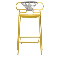 TrabA' Bar Stools<Genoa Cross Yellow Stool by Cesare Ehr