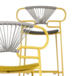 TrabA' Bar Stools<Genoa Cross Yellow Stool by Cesare Ehr