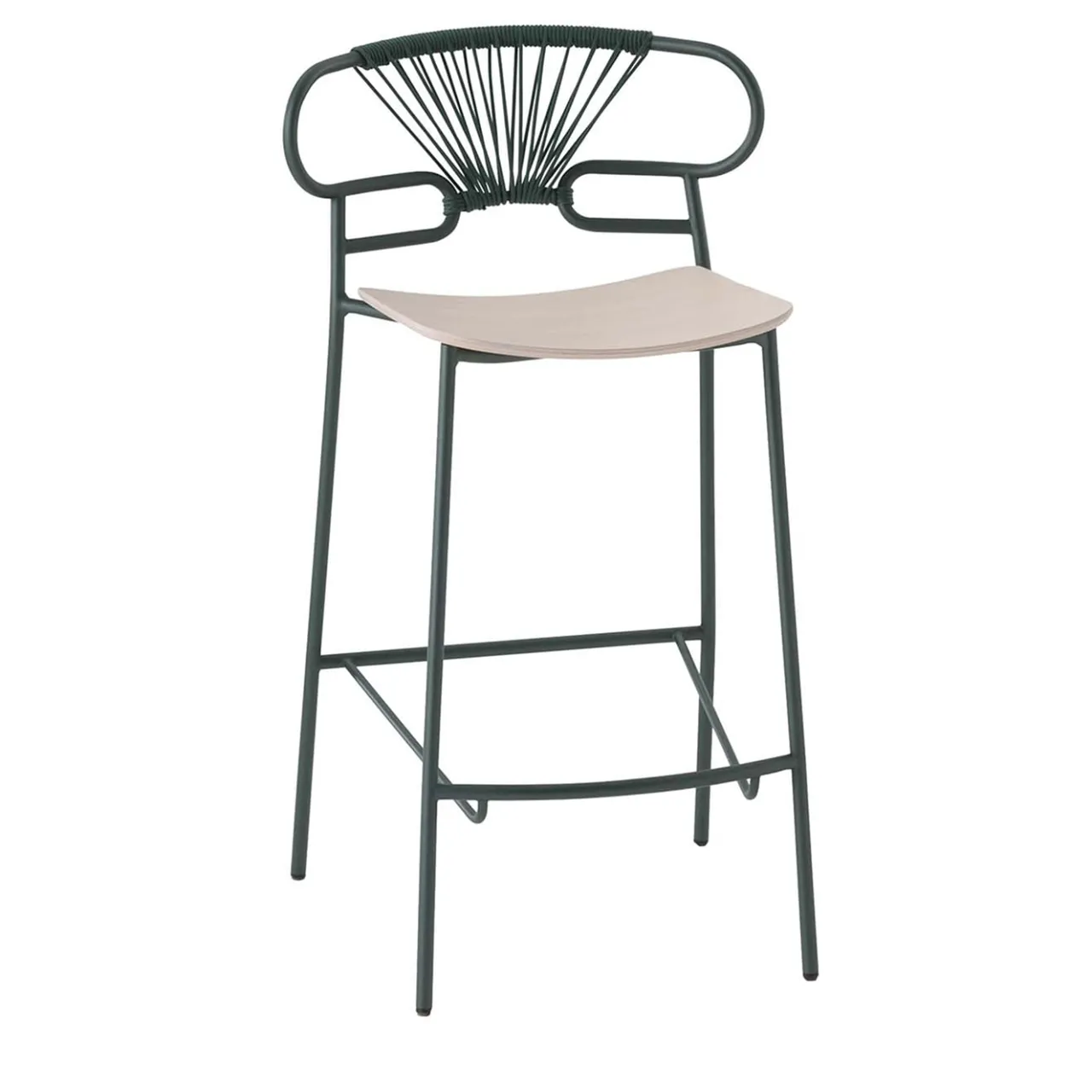 TrabA' Bar Stools<Genoa Green and White Stool by Cesare Ehr