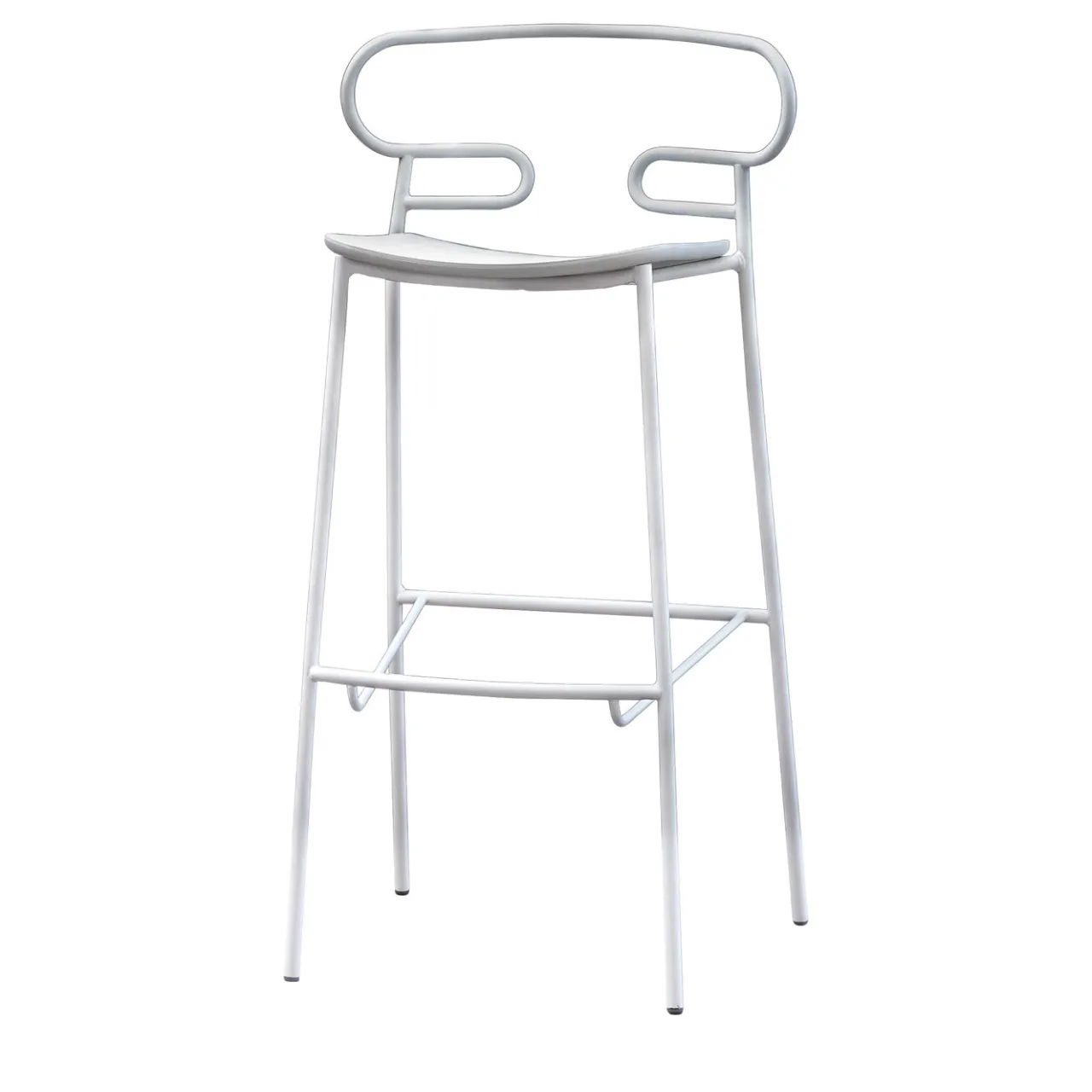 TrabA' Bar Stools<Genoa White Bar Stool By Cesare Ehr