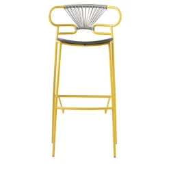 TrabA' Bar Stools<Genoa Yellow and Gray Stool by Cesare Ehr