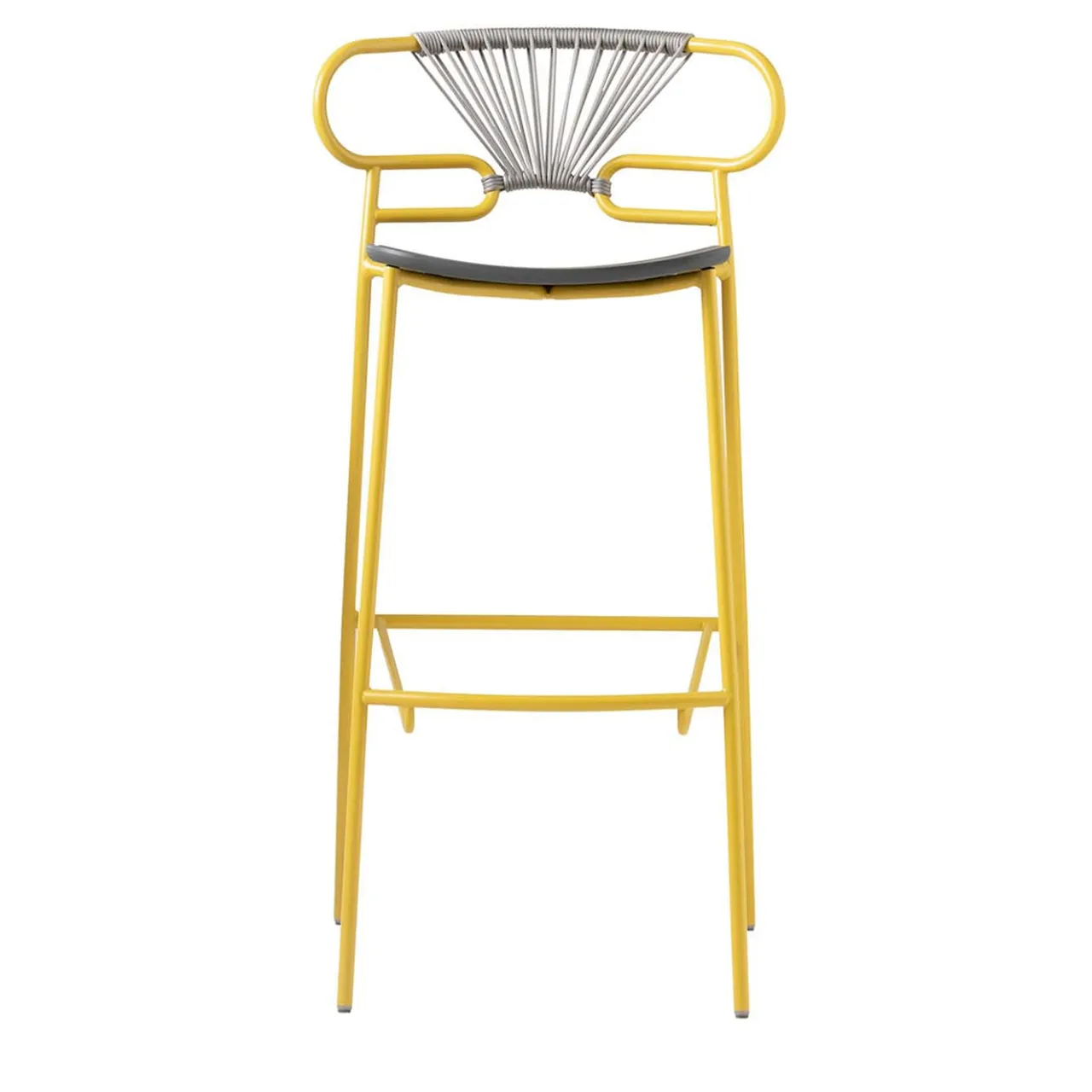 TrabA' Bar Stools<Genoa Yellow and Gray Stool by Cesare Ehr