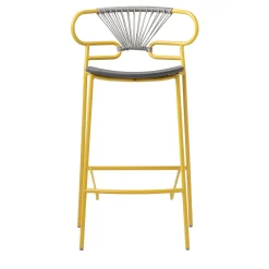 TrabA' Bar Stools<Genoa Yellow Stool by Cesare Ehr