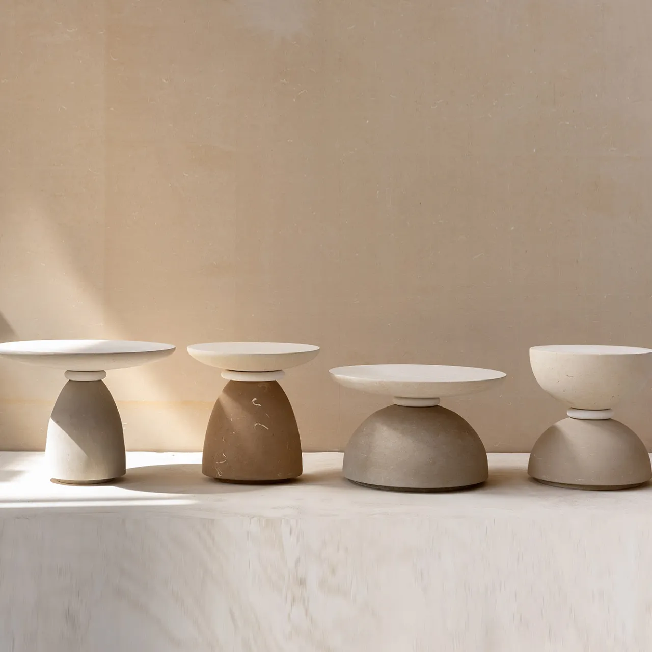Pimar Limestone Side Tables<Geo C Side Table by Apospersano