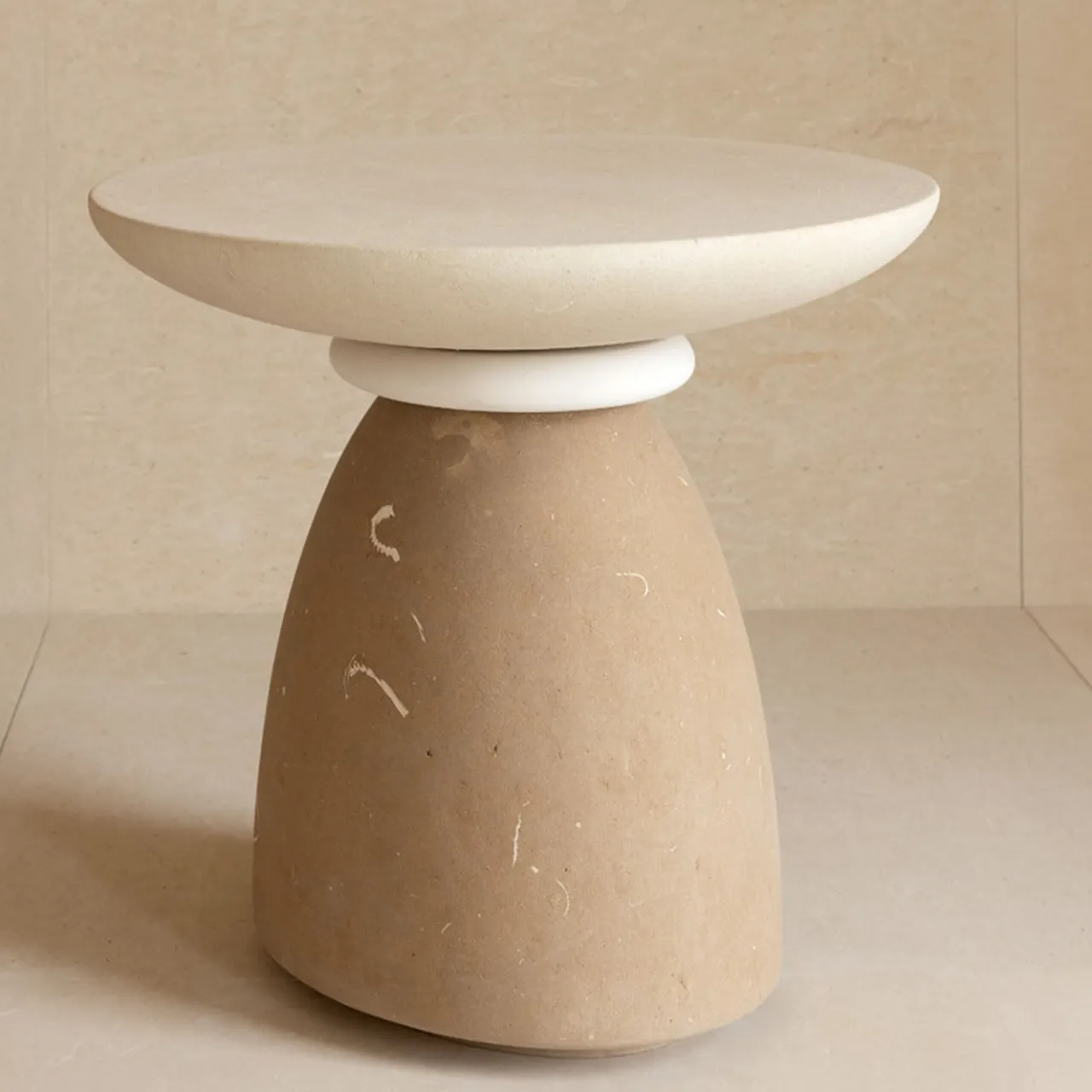Pimar Limestone Side Tables<Geo E Side Table by Apospersano