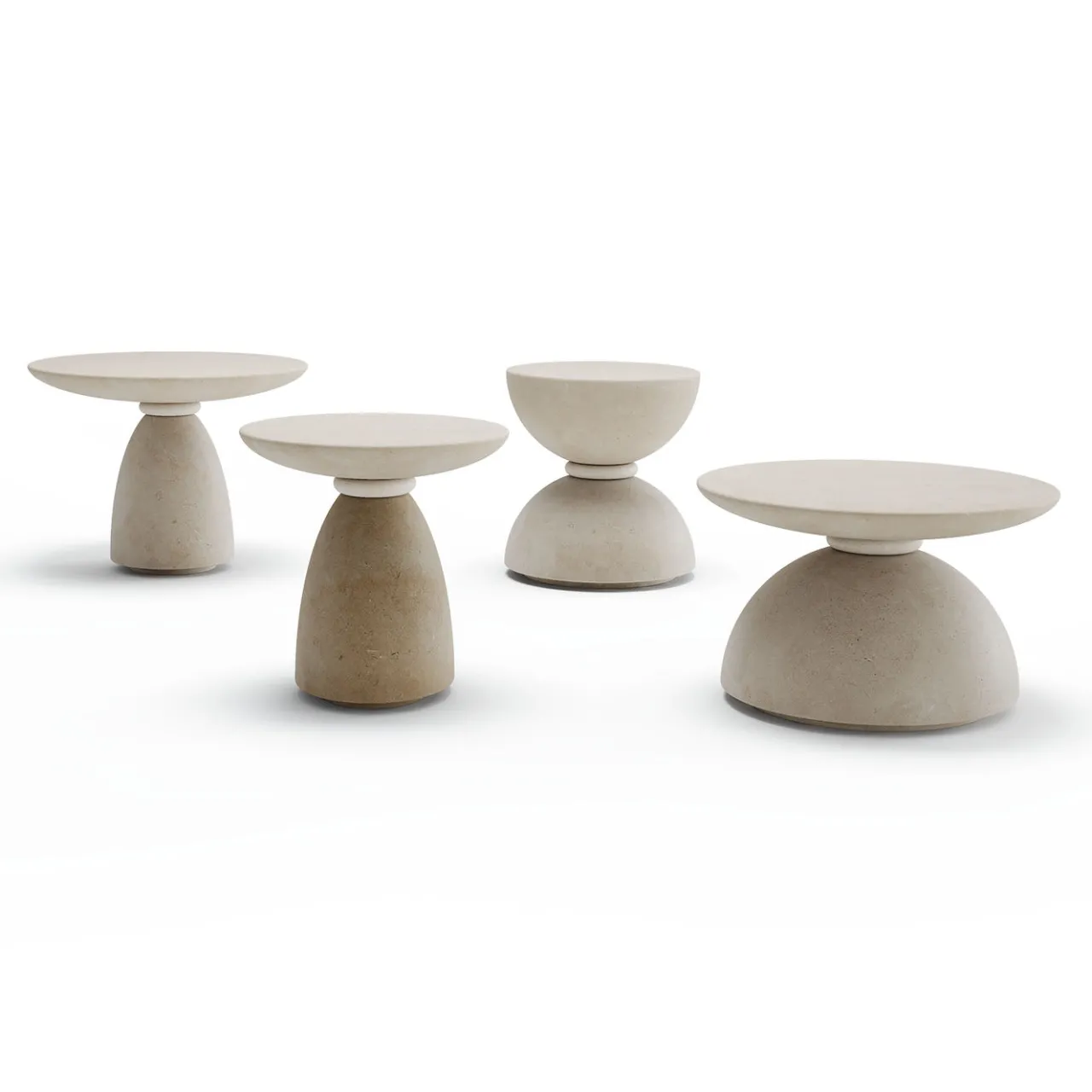 Pimar Limestone Side Tables<Geo L Side Table by Apospersano