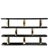 Arcahorn Bookcases<Giano Ebony Wood Double Sided Bookcase